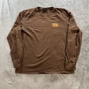 American Eagle Long Sleeve Shirt Mens L Brown Freeride Festival Y2K Vintage
